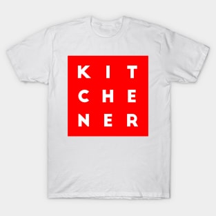 Kitchener | Red square, white letters | Canada T-Shirt